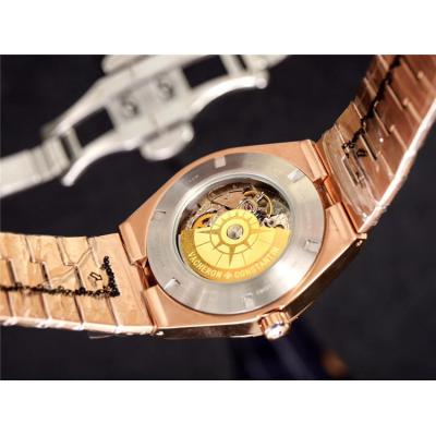 Replica Overseas A2813 Automatic Movement Mens Watch Black Dial Rose Gold A E13