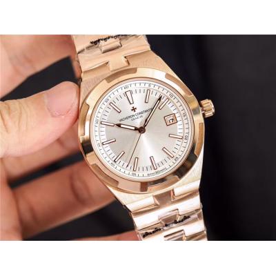 Replica Overseas A2813 Automatic Movement Mens Watch Silver Dial Rose Gold B E13