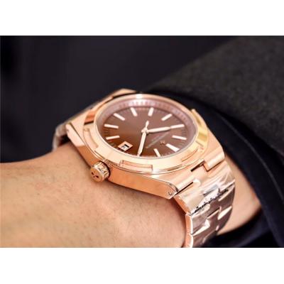 Replica Overseas A2813 Automatic Movement Mens Watch Silver Dial Rose Gold B E13