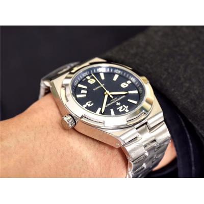 Replica Overseas A2813 Automatic Movement Mens Watch Blue Dial Stainless Steel E14