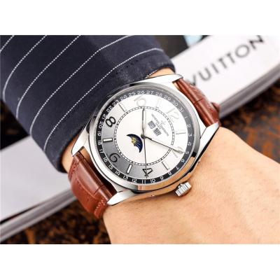 Replica Fiftysix A21j Automatic Movement Mens Watch Silver Dial Leather Strap B E16