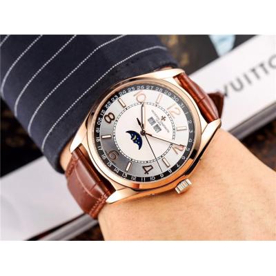 Replica Fiftysix A21j Automatic Movement Mens Watch Silver Dial Leather Strap B E16