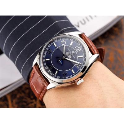 Replica Fiftysix A21j Automatic Movement Mens Watch Silver Dial Leather Strap B E16