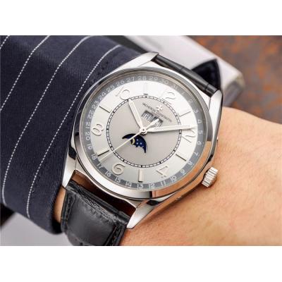 Replica Fiftysix A21j Automatic Movement Mens Watch Silver Dial Leather Strap B E16