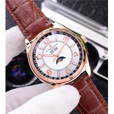 Replica Fiftysix A21j Automatic Movement Mens Watch White Dial Leather Strap A E21