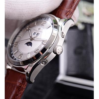 Replica Fiftysix A21j Automatic Movement Mens Watch White Dial Leather Strap A E21