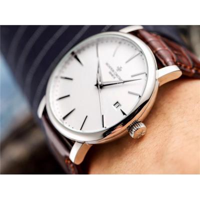 Replica Patrimony A21j Automatic Movement Mens Watch White Dial Leather Strap A E22