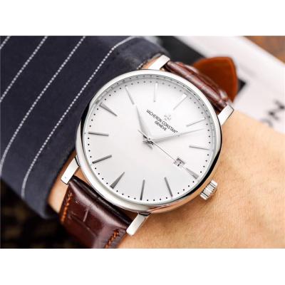 Replica Patrimony A21j Automatic Movement Mens Watch White Dial Leather Strap A E22