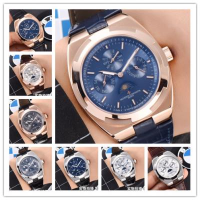 Replica Overseas A21j Automatic Movement Mens Watch Blue Dial Leather Strap E25