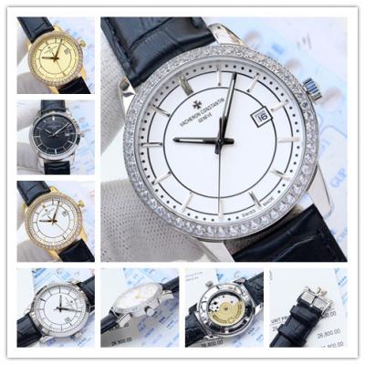 Replica Traditionnelle Japan Miyota 8215 Automatic Mens Watch White Dial Diamonds Case Leather Strap E26