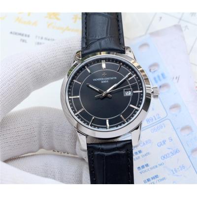 Replica Traditionnelle Japan Miyota 8215 Automatic Mens Watch White Dial Diamonds Case Leather Strap E26