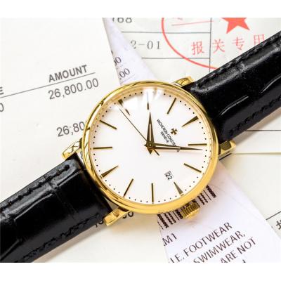 Replica Patrimony A21j Automatic Movement Mens Watch White Dial Leather Strap B E29