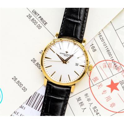 Replica Patrimony A21j Automatic Movement Mens Watch White Dial Leather Strap B E29