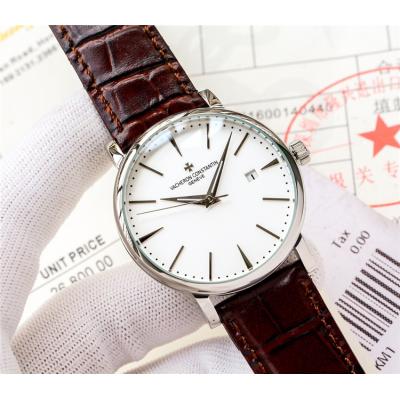 Replica Patrimony A21j Automatic Movement Mens Watch White Dial Leather Strap B E29