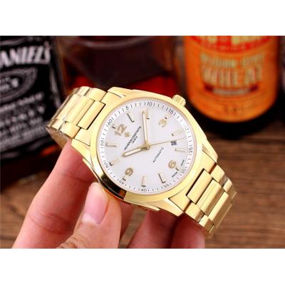 Replica Overseas A21j Automatic Movement Mens Watch White Dial Yellow Gold E31