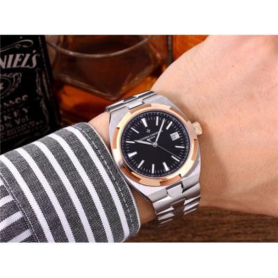 Replica Overseas A21j Automatic Movement Mens Watch Black Dial Stainless Steel E32