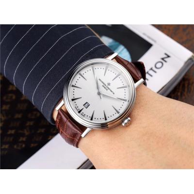 Replica Patrimony Japan Miyota 8215 Automatic Movement Mens Watch White Dial Leather Strap E33