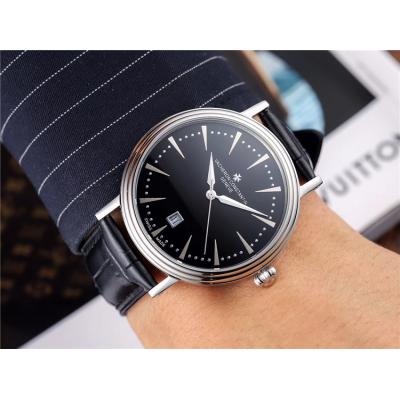 Replica Patrimony Japan Miyota 8215 Automatic Movement Mens Watch White Dial Leather Strap E33