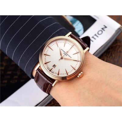 Replica Patrimony Japan Miyota 8215 Automatic Movement Mens Watch White Dial Leather Strap E33