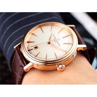 Replica Patrimony Japan Miyota 8215 Automatic Movement Mens Watch White Dial Leather Strap E33