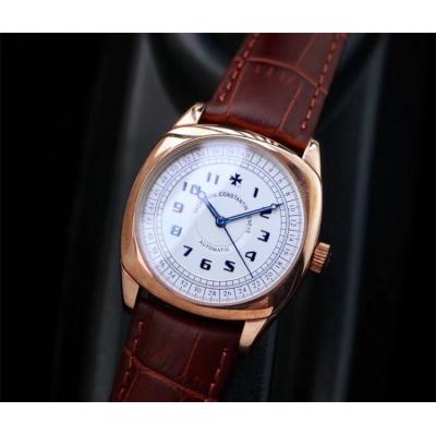 Replica Harmony A2824 Automatic Movement Mens Watch White Dial Leather Strap C E36