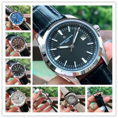 Replica Overseas A21j Automatic Movement Mens Watch Black Dial Leather Strap E37