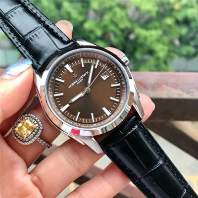 Replica Overseas A21j Automatic Movement Mens Watch Black Dial Leather Strap E37