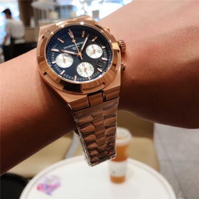 Replica Overseas A21j Automatic Movement Mens Watch White Dial Rose Gold A E41