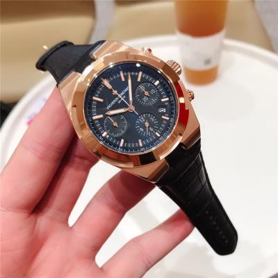 Replica Overseas A21j Automatic Movement Mens Watch Blue Dial Leather Strap C E41