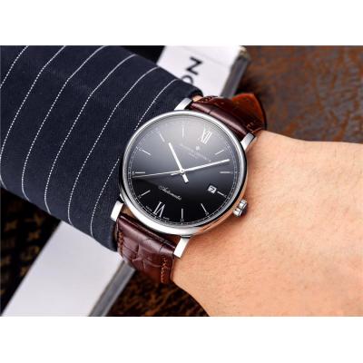 Replica Traditionnelle A21j Automatic Movement Mens Watch Black Dial Leather Strap E43