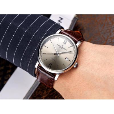 Replica Traditionnelle A21j Automatic Movement Mens Watch Black Dial Leather Strap E43