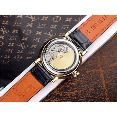 Replica Traditionnelle A21j Automatic Movement Mens Watch Black Dial Leather Strap E43