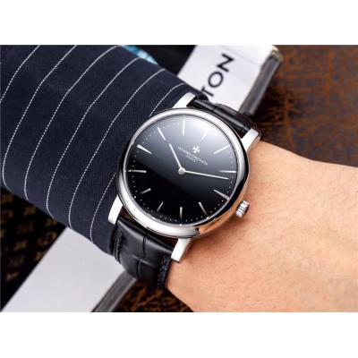 Replica Patrimony Japan Miyota 8219 Automatic Movement Mens Watch Silver Dial Leather Strap E44