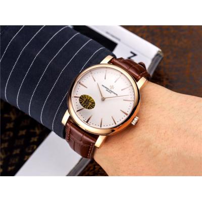 Replica Patrimony Japan Miyota 8219 Automatic Movement Mens Watch Silver Dial Leather Strap E44