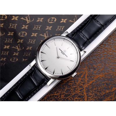 Replica Patrimony Japan Miyota 8219 Automatic Movement Mens Watch Silver Dial Leather Strap E44