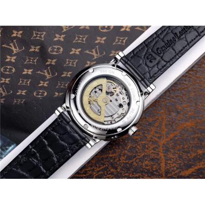 Replica Patrimony Japan Miyota 8219 Automatic Movement Mens Watch Silver Dial Leather Strap E44