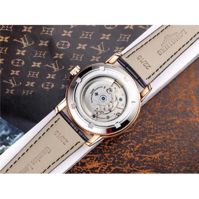 Replica Traditionnelle A21j Automatic Movement Mens Watch White Dial Leather Strap A E45