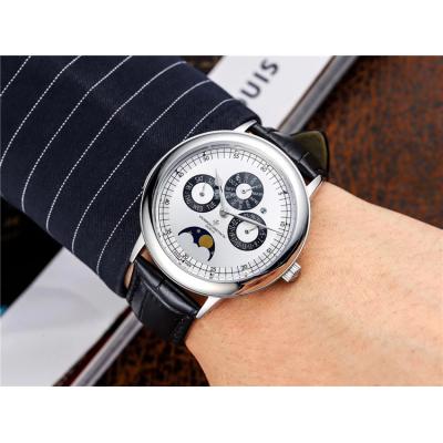 Replica Traditionnelle A21j Automatic Movement Mens Watch White Dial Leather Strap E47