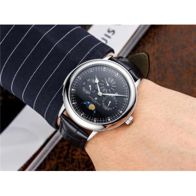 Replica Traditionnelle A21j Automatic Movement Mens Watch White Dial Leather Strap E47