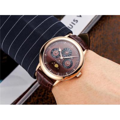 Replica Traditionnelle A21j Automatic Movement Mens Watch White Dial Leather Strap E47