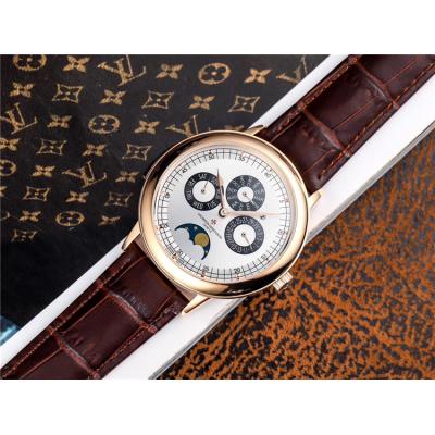 Replica Traditionnelle A21j Automatic Movement Mens Watch White Dial Leather Strap E47