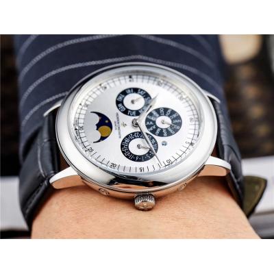 Replica Traditionnelle A21j Automatic Movement Mens Watch White Dial Leather Strap E47