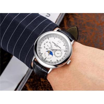 Replica Traditionnelle A21j Automatic Movement Mens Watch Black Dial Leather Strap E49