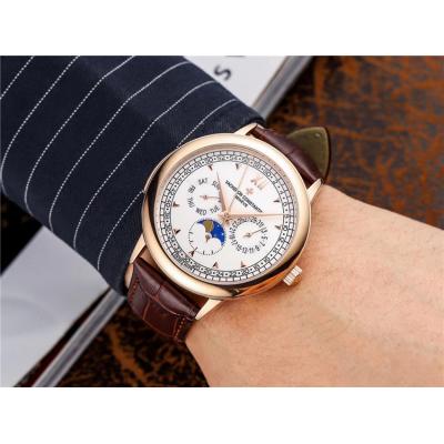 Replica Traditionnelle A21j Automatic Movement Mens Watch Black Dial Leather Strap E49