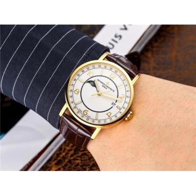 Replica Traditionnelle Japan Miyota 8217 Automatic Movement Mens Watch White Dial Leather Strap E50