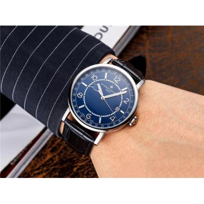 Replica Traditionnelle Japan Miyota 8217 Automatic Movement Mens Watch White Dial Leather Strap E50