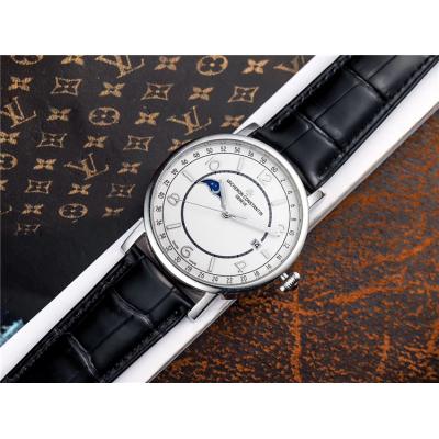 Replica Traditionnelle Japan Miyota 8217 Automatic Movement Mens Watch White Dial Leather Strap E50