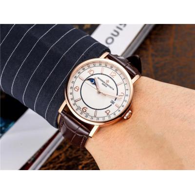 Replica Traditionnelle Japan Miyota 8217 Automatic Movement Mens Watch White Dial Leather Strap E50