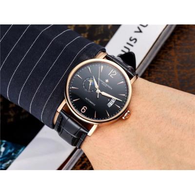 Replica Patrimony Japan Miyota 8217 Automatic Movement Mens Watch Silver Dial Leather Strap E51