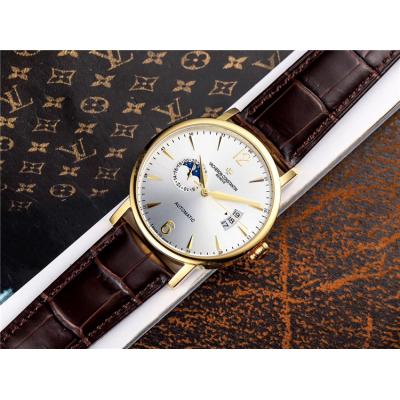 Replica Patrimony Japan Miyota 8217 Automatic Movement Mens Watch Silver Dial Leather Strap E51